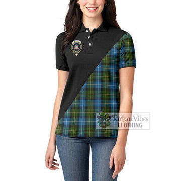 MacNeil of Barra Tartan Women's Polo Shirt with Family Crest and Military Logo Style