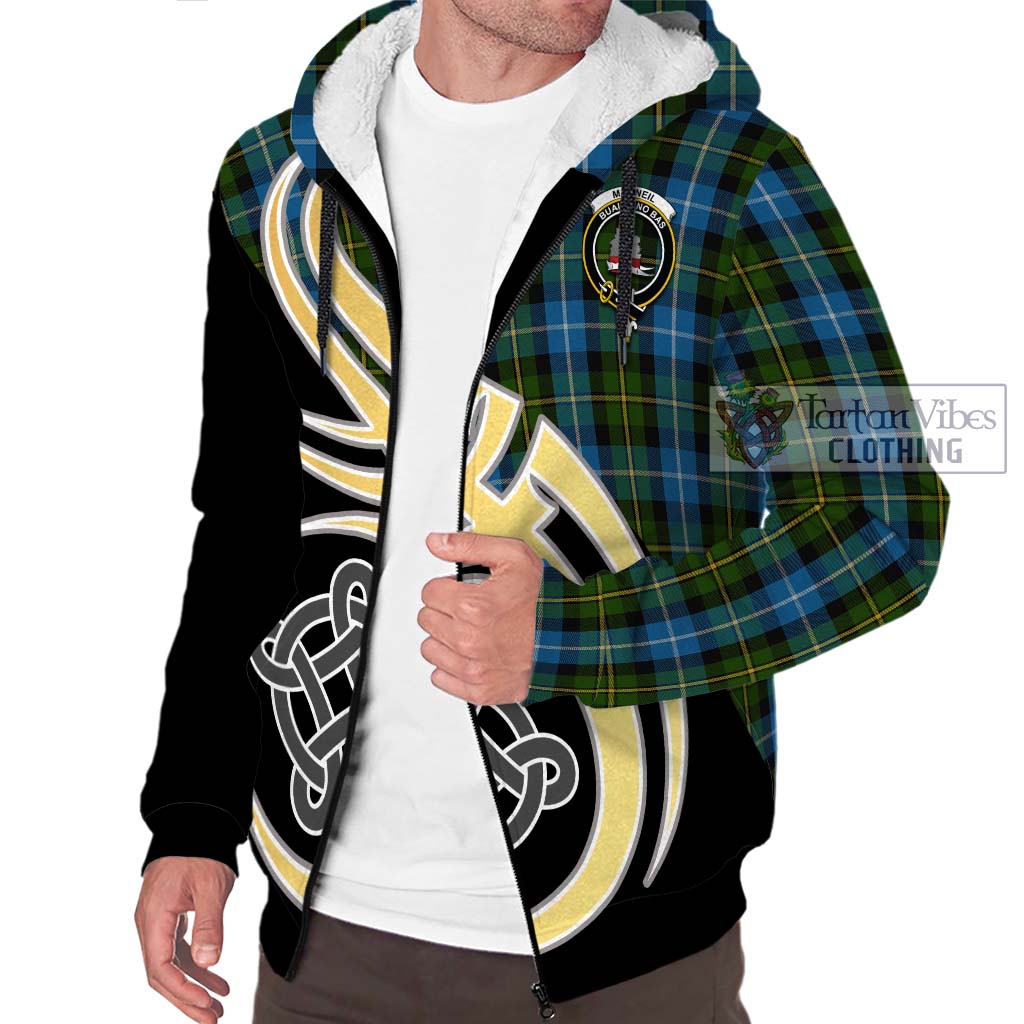 MacNeil of Barra Tartan Sherpa Hoodie with Family Crest and Celtic Symbol Style - Tartan Vibes Clothing