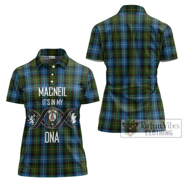 MacNeil of Barra Tartan Women's Polo Shirt with Family Crest DNA In Me Style