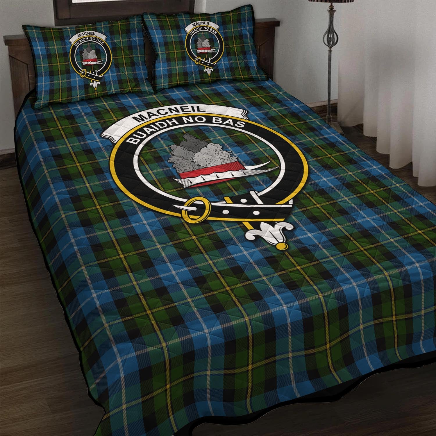 MacNeil of Barra Tartan Quilt Bed Set with Family Crest - Tartan Vibes Clothing