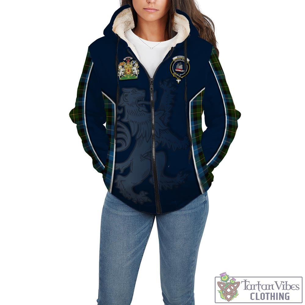 Tartan Vibes Clothing MacNeil of Barra Tartan Sherpa Hoodie with Family Crest and Lion Rampant Vibes Sport Style