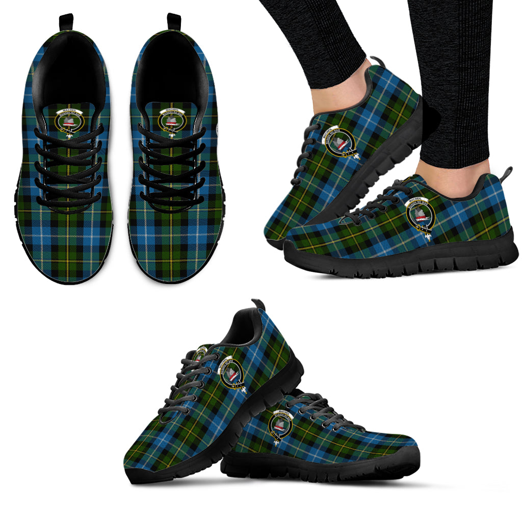 MacNeil of Barra Tartan Sneakers with Family Crest - Tartan Vibes Clothing