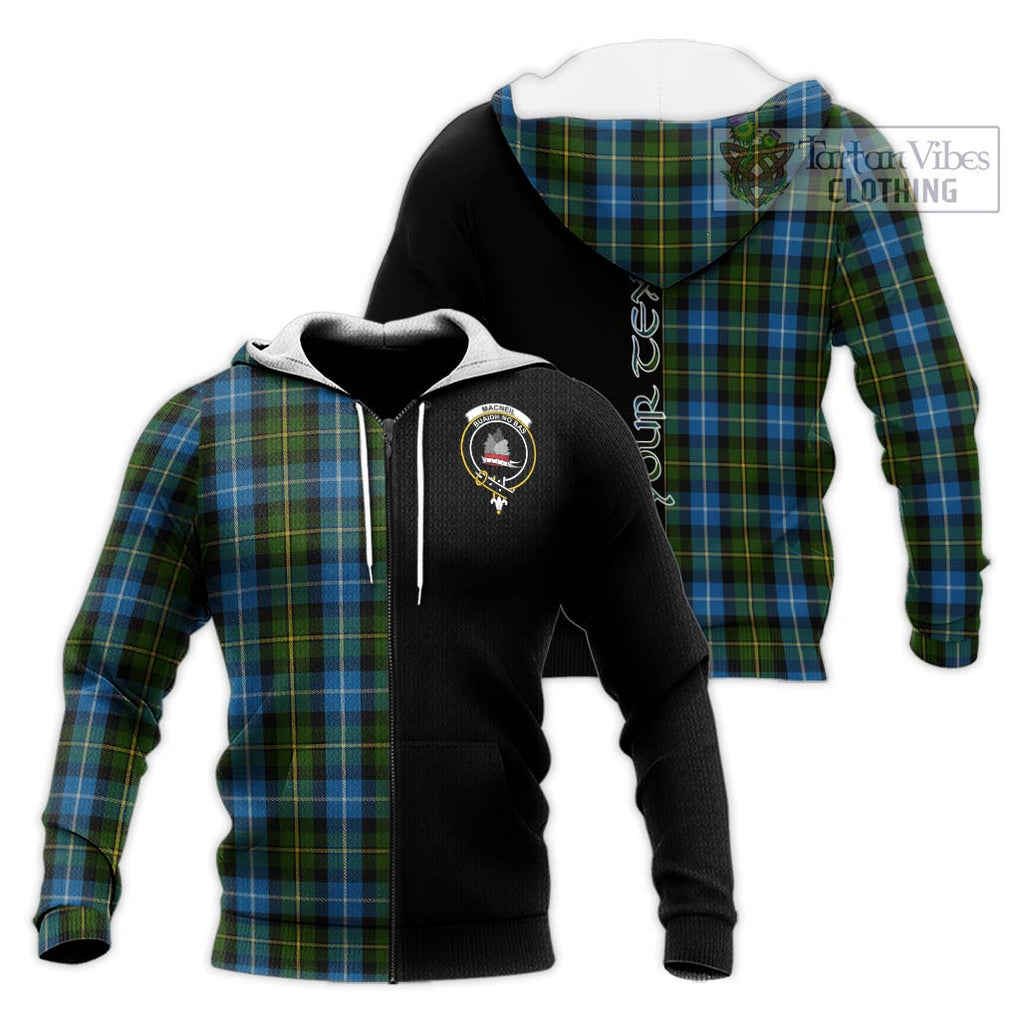 MacNeil of Barra Tartan Knitted Hoodie with Family Crest and Half Of Me Style Unisex Knitted Zip Hoodie - Tartanvibesclothing Shop