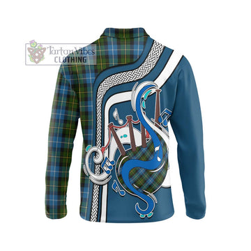 MacNeil of Barra Tartan Long Sleeve Polo Shirt with Epic Bagpipe Style