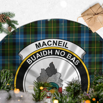 MacNeil of Barra Tartan Christmas Tree Skirt with Family Crest