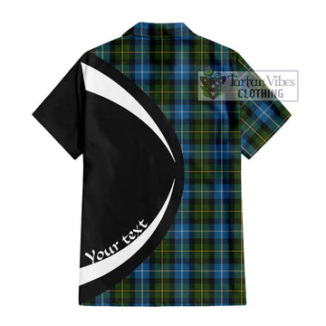 MacNeil of Barra Tartan Short Sleeve Button Up with Family Crest Circle Style