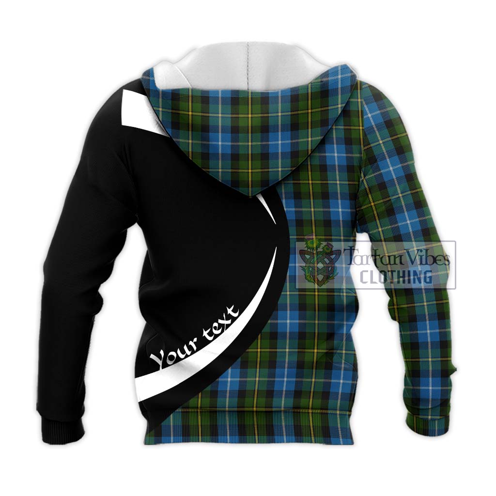 MacNeil of Barra Tartan Knitted Hoodie with Family Crest Circle Style - Tartan Vibes Clothing