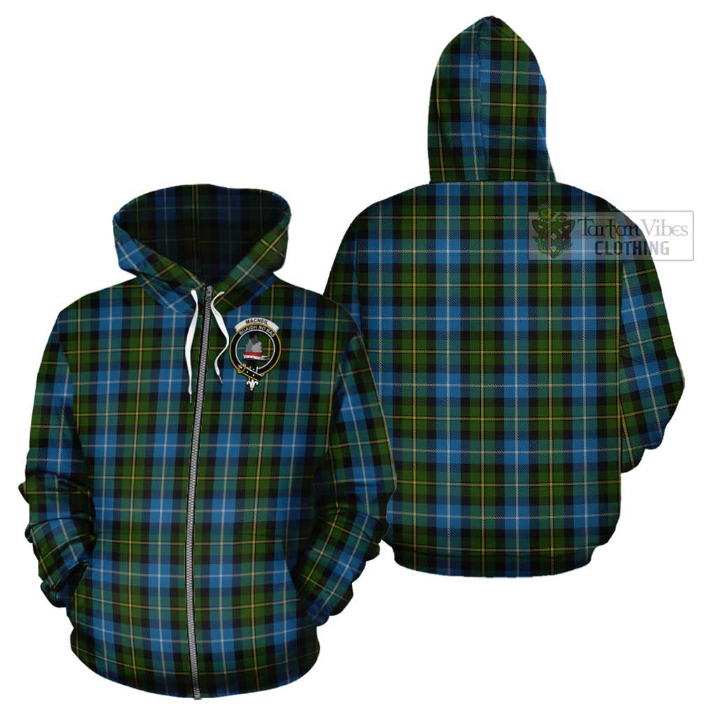 MacNeil of Barra Tartan Cotton Hoodie with Family Crest Zip Hoodie - Tartan Vibes Clothing