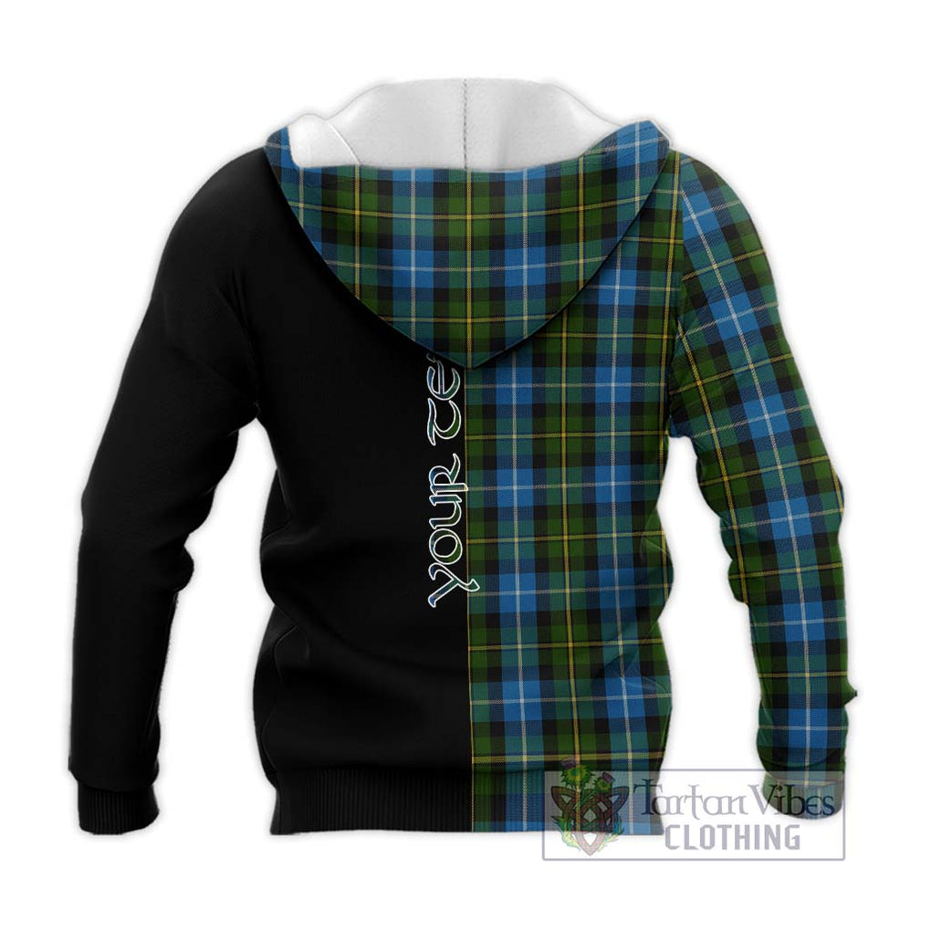 MacNeil of Barra Tartan Knitted Hoodie with Family Crest and Half Of Me Style - Tartanvibesclothing Shop