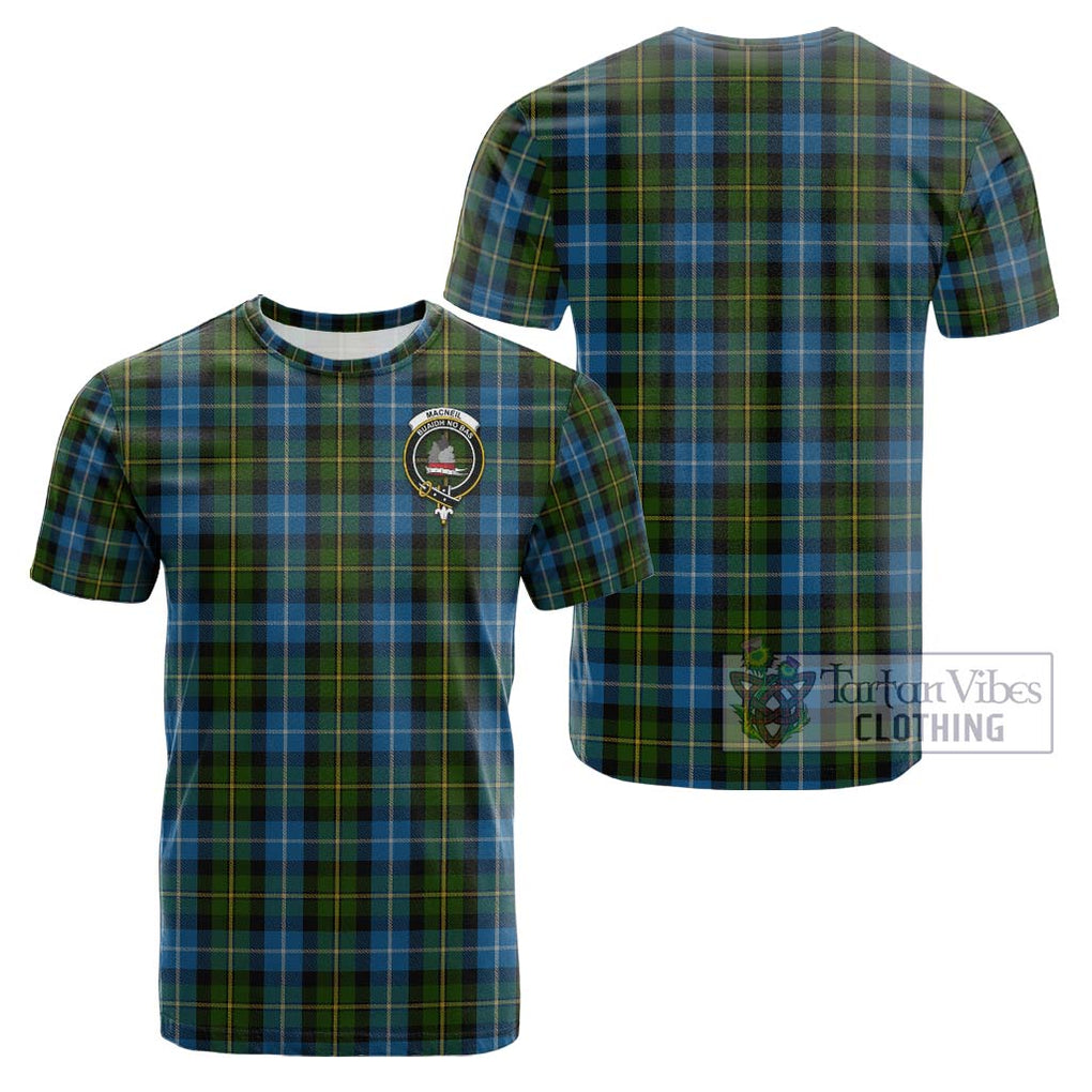 MacNeil of Barra Tartan Cotton T-Shirt with Family Crest Kid's Shirt - Tartanvibesclothing Shop