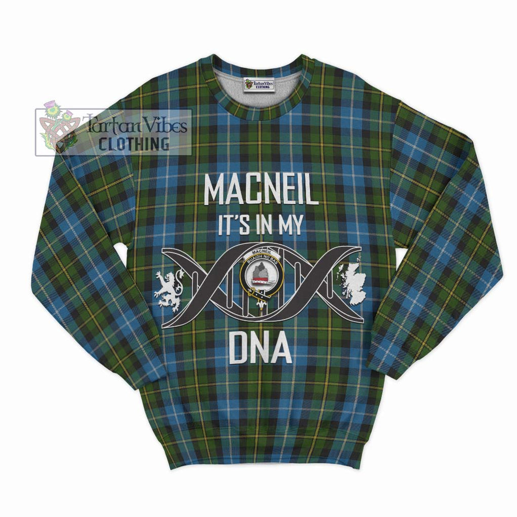 MacNeil of Barra Tartan Sweatshirt with Family Crest DNA In Me Style - Tartanvibesclothing Shop