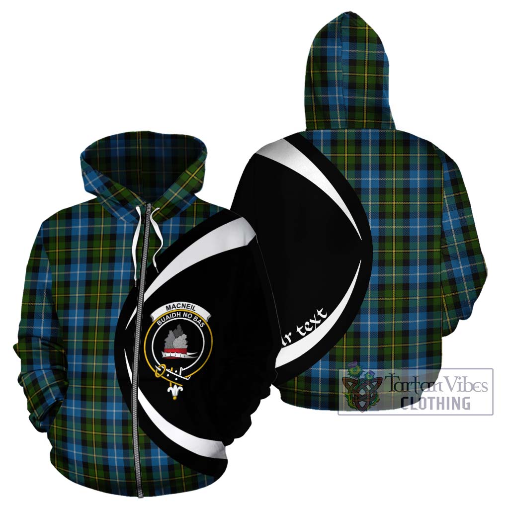 MacNeil of Barra Tartan Hoodie with Family Crest Circle Style - Tartan Vibes Clothing