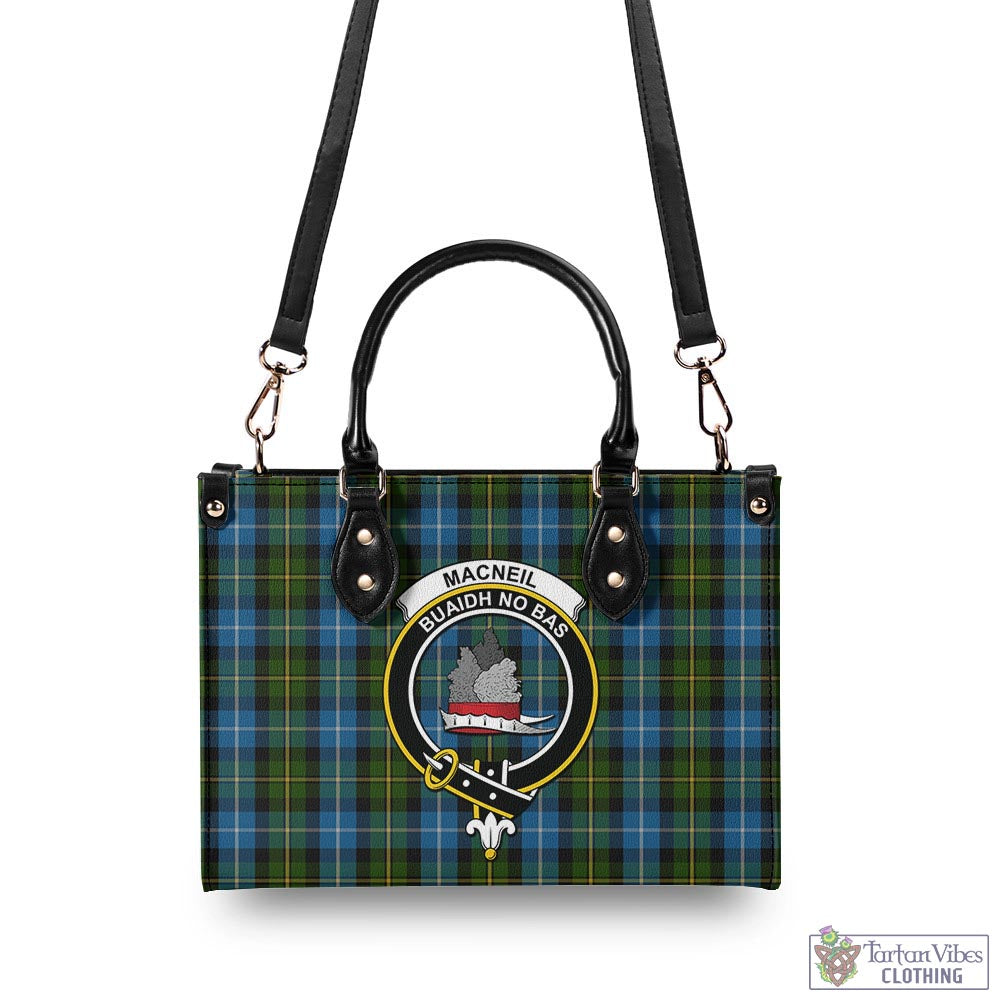 Tartan Vibes Clothing MacNeil of Barra Tartan Luxury Leather Handbags with Family Crest