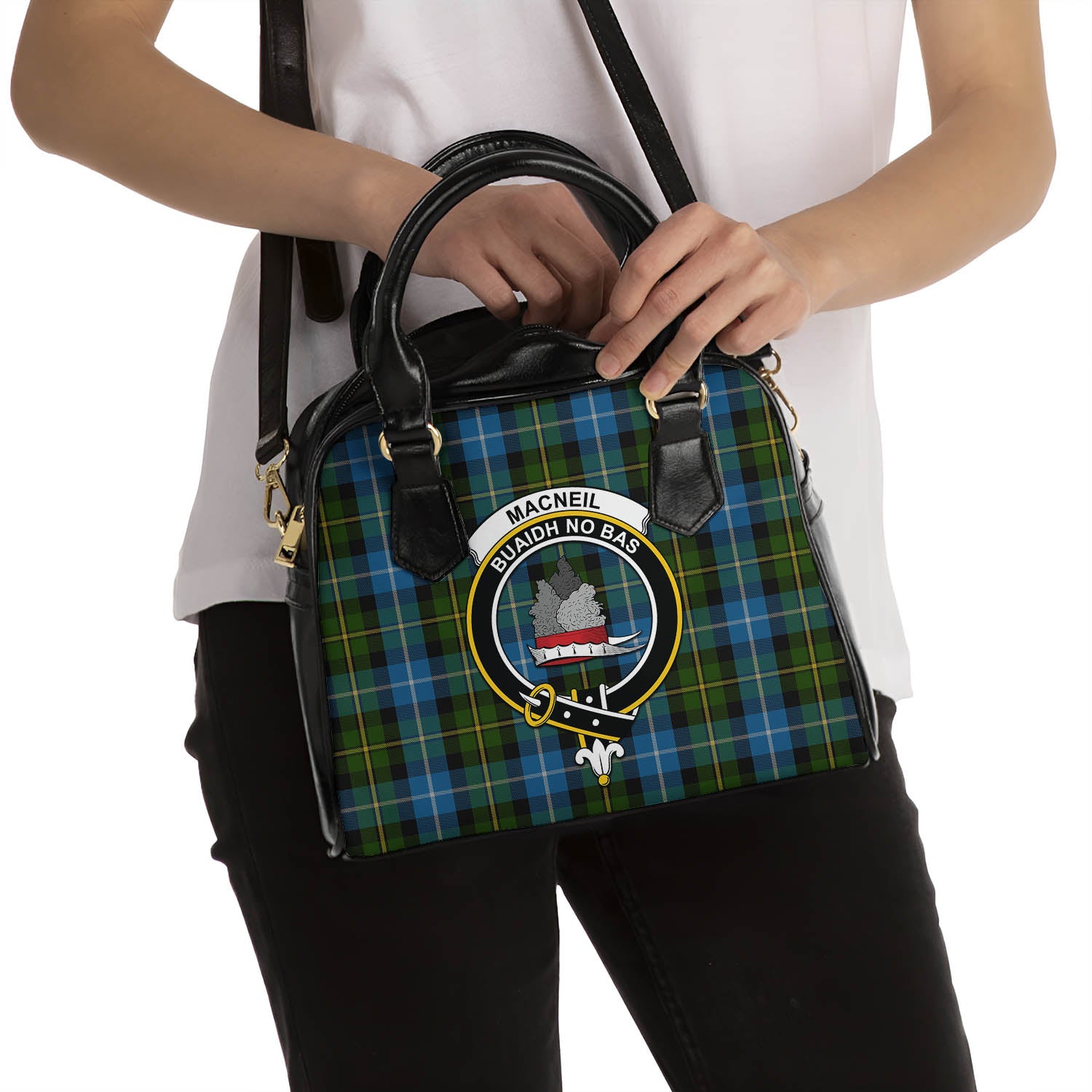 MacNeil of Barra Tartan Shoulder Handbags with Family Crest - Tartanvibesclothing