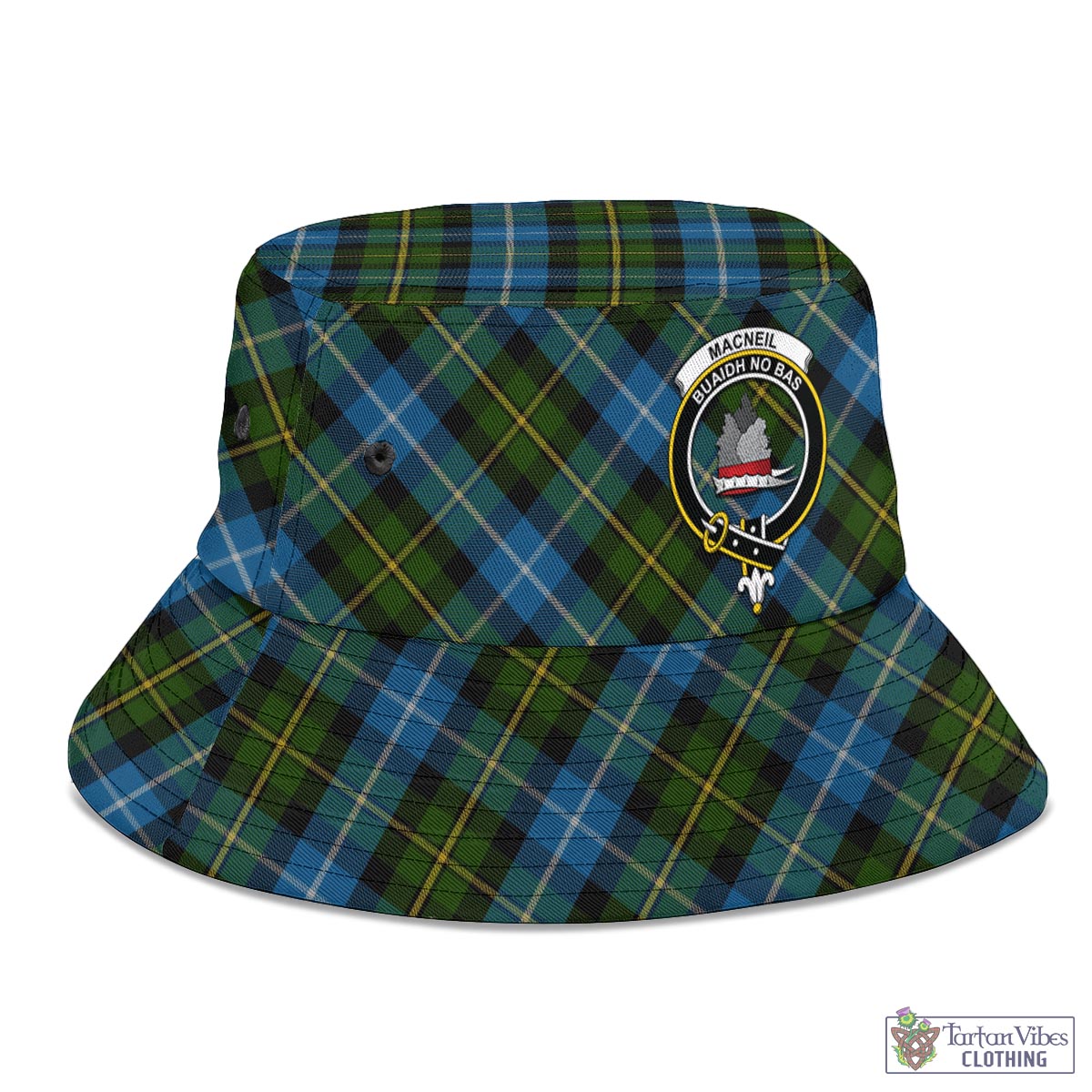 Tartan Vibes Clothing MacNeil of Barra Tartan Bucket Hat with Family Crest