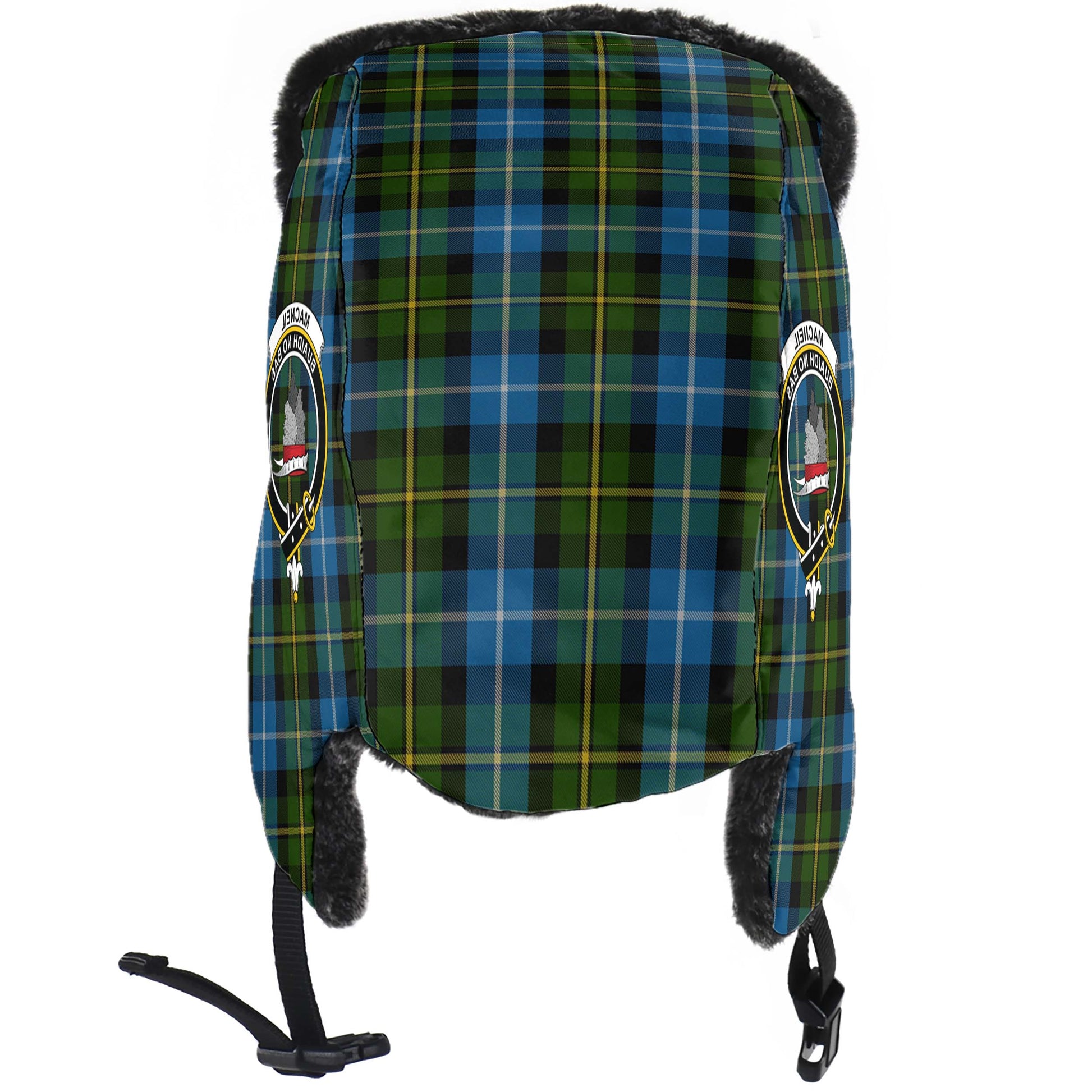 MacNeil of Barra Tartan Winter Trapper Hat with Family Crest - Tartanvibesclothing