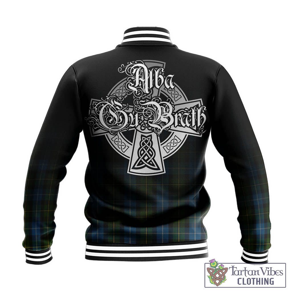 Tartan Vibes Clothing MacNeil of Barra Tartan Baseball Jacket Featuring Alba Gu Brath Family Crest Celtic Inspired