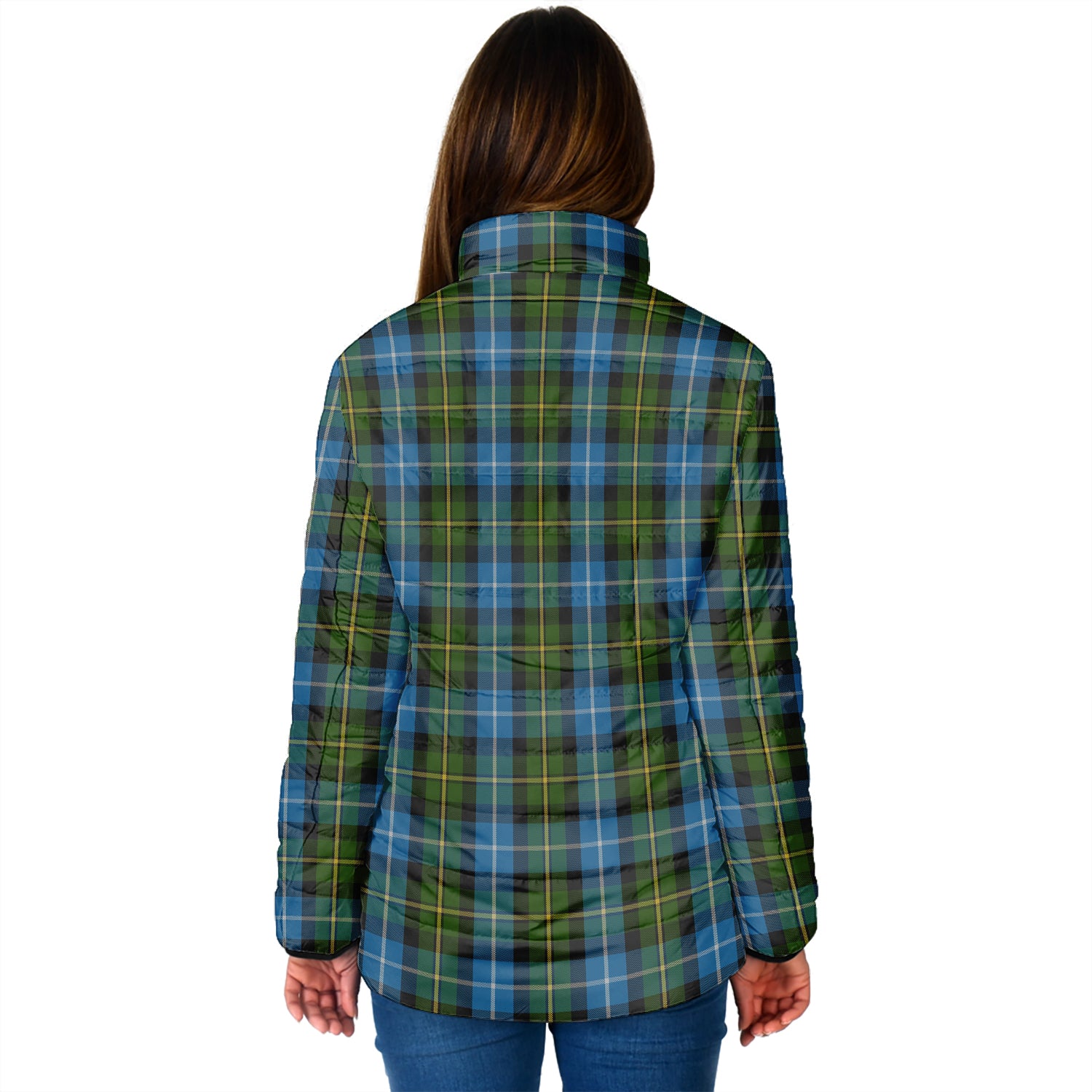 MacNeil of Barra Tartan Padded Jacket with Family Crest - Tartan Vibes Clothing