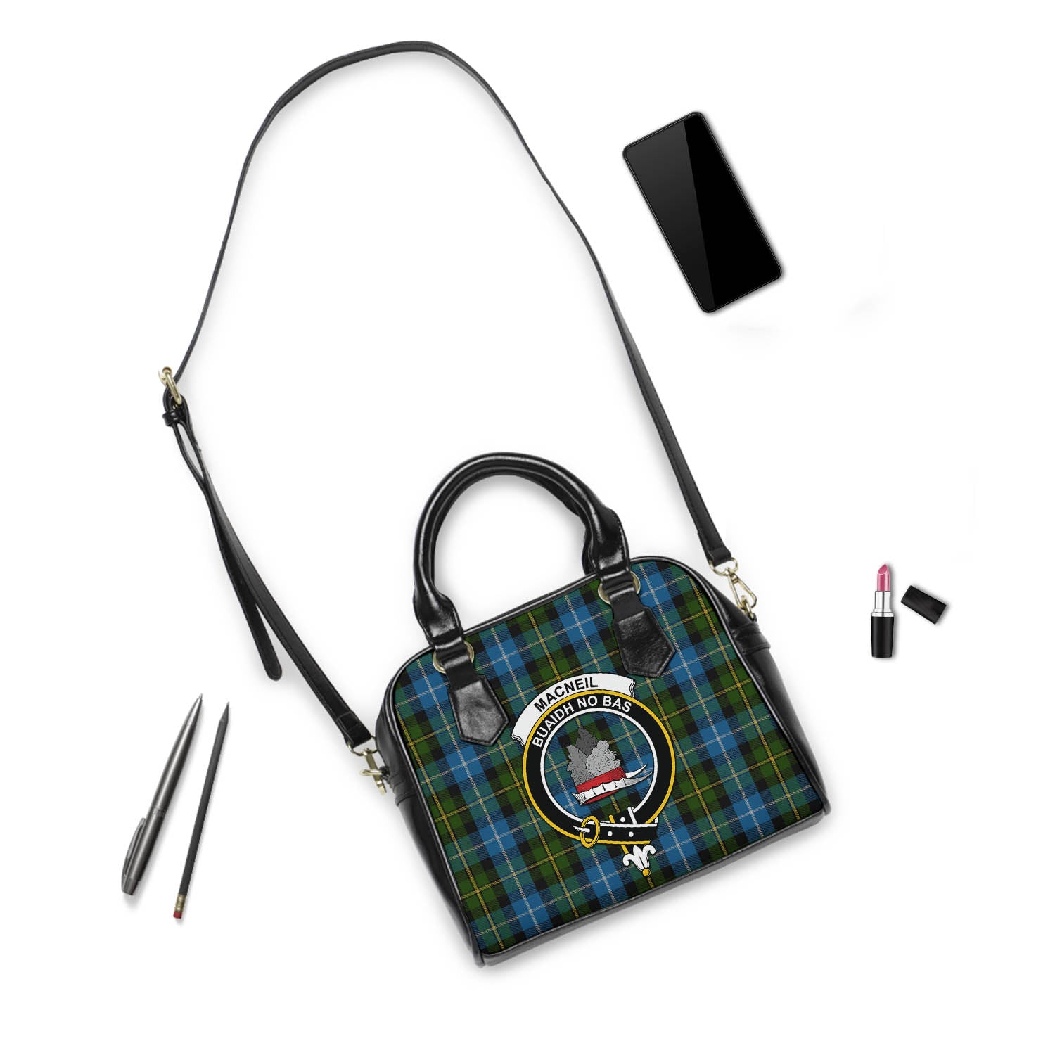 MacNeil of Barra Tartan Shoulder Handbags with Family Crest - Tartanvibesclothing