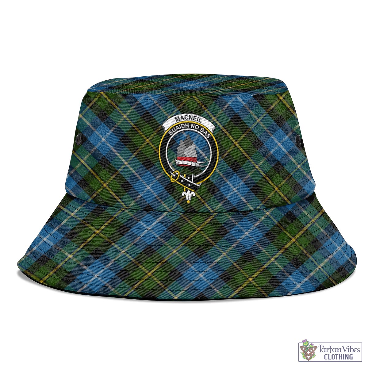 Tartan Vibes Clothing MacNeil of Barra Tartan Bucket Hat with Family Crest