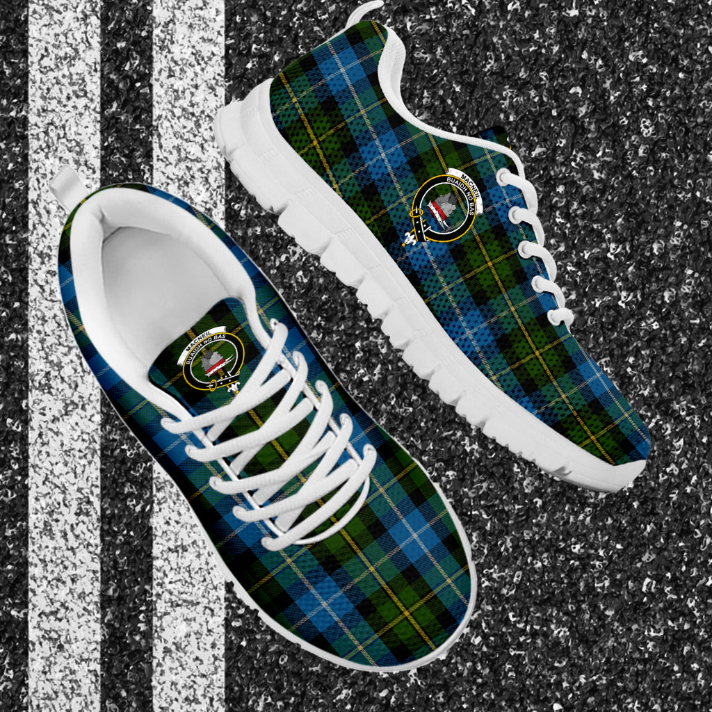 MacNeil of Barra Tartan Sneakers with Family Crest - Tartan Vibes Clothing