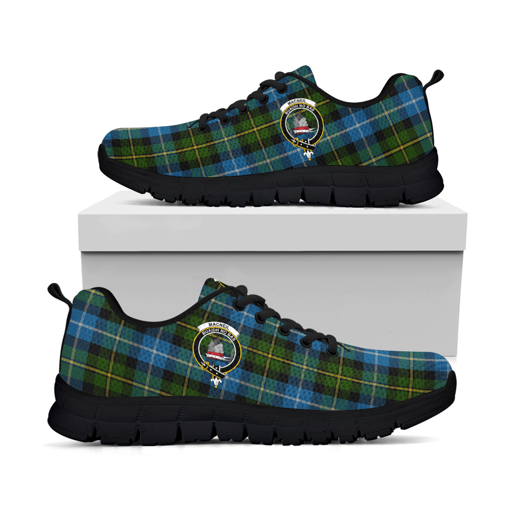 MacNeil of Barra Tartan Sneakers with Family Crest - Tartan Vibes Clothing