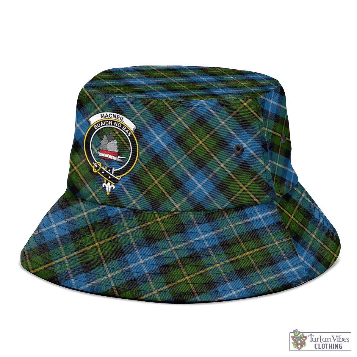 Tartan Vibes Clothing MacNeil of Barra Tartan Bucket Hat with Family Crest