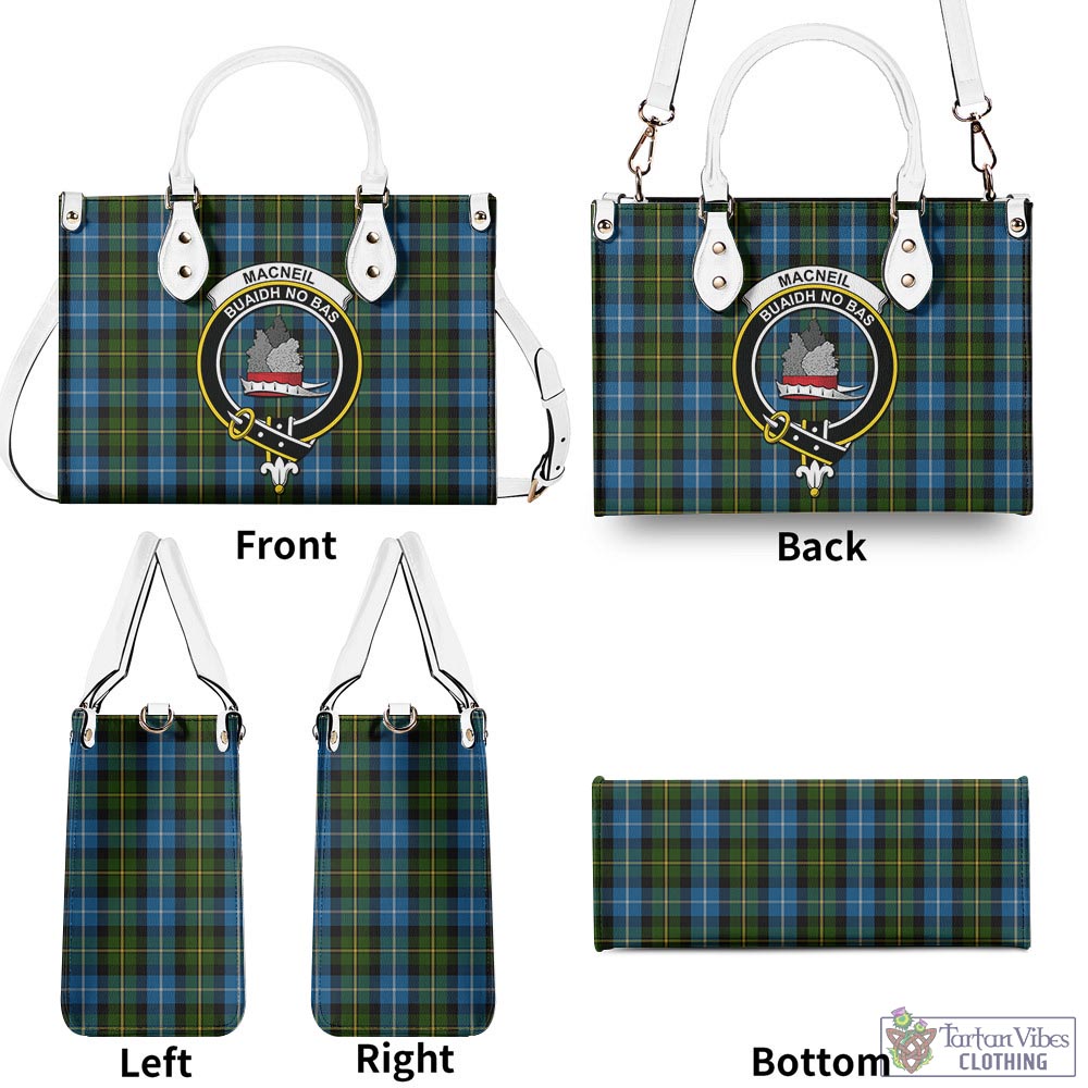 Tartan Vibes Clothing MacNeil of Barra Tartan Luxury Leather Handbags with Family Crest