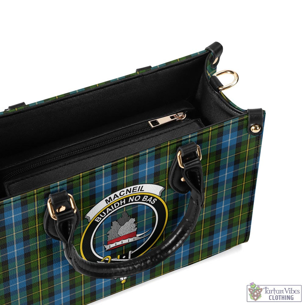 Tartan Vibes Clothing MacNeil of Barra Tartan Luxury Leather Handbags with Family Crest