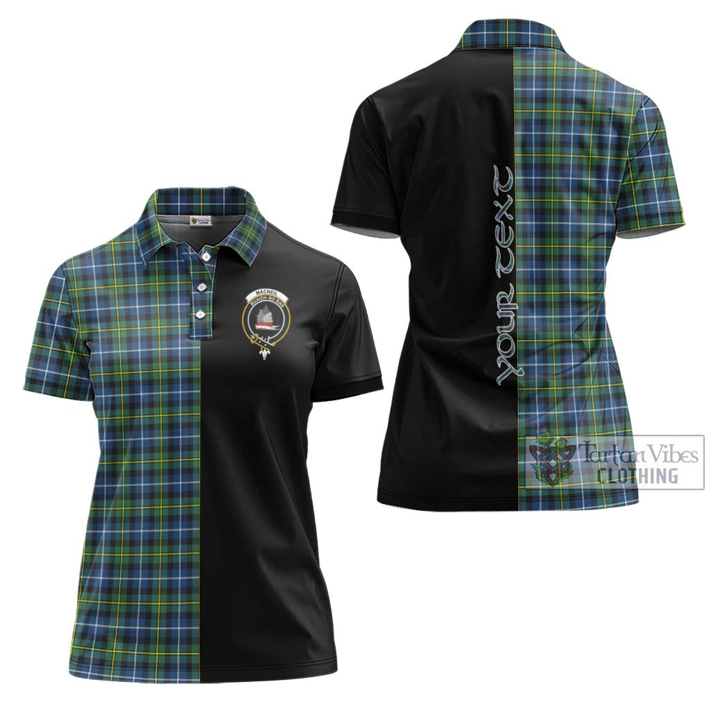 MacNeil of Barra Ancient Tartan Women's Polo Shirt with Family Crest and Half Of Me Style Women - Tartanvibesclothing Shop