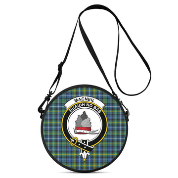 MacNeil of Barra Ancient Tartan Round Satchel Bags with Family Crest