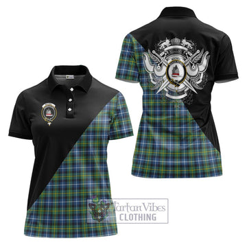 MacNeil of Barra Ancient Tartan Women's Polo Shirt with Family Crest and Military Logo Style