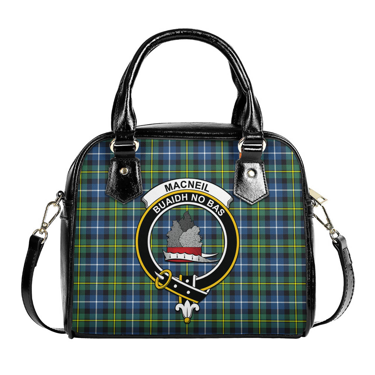 MacNeil of Barra Ancient Tartan Shoulder Handbags with Family Crest One Size 6*25*22 cm - Tartanvibesclothing