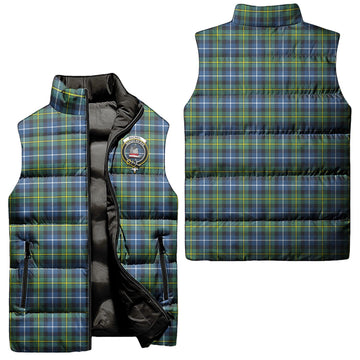 MacNeil of Barra Ancient Tartan Sleeveless Puffer Jacket with Family Crest