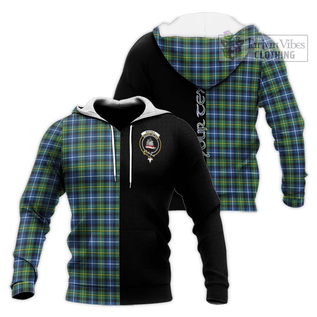 MacNeil of Barra Ancient Tartan Knitted Hoodie with Family Crest and Half Of Me Style Unisex Knitted Pullover Hoodie - Tartanvibesclothing Shop