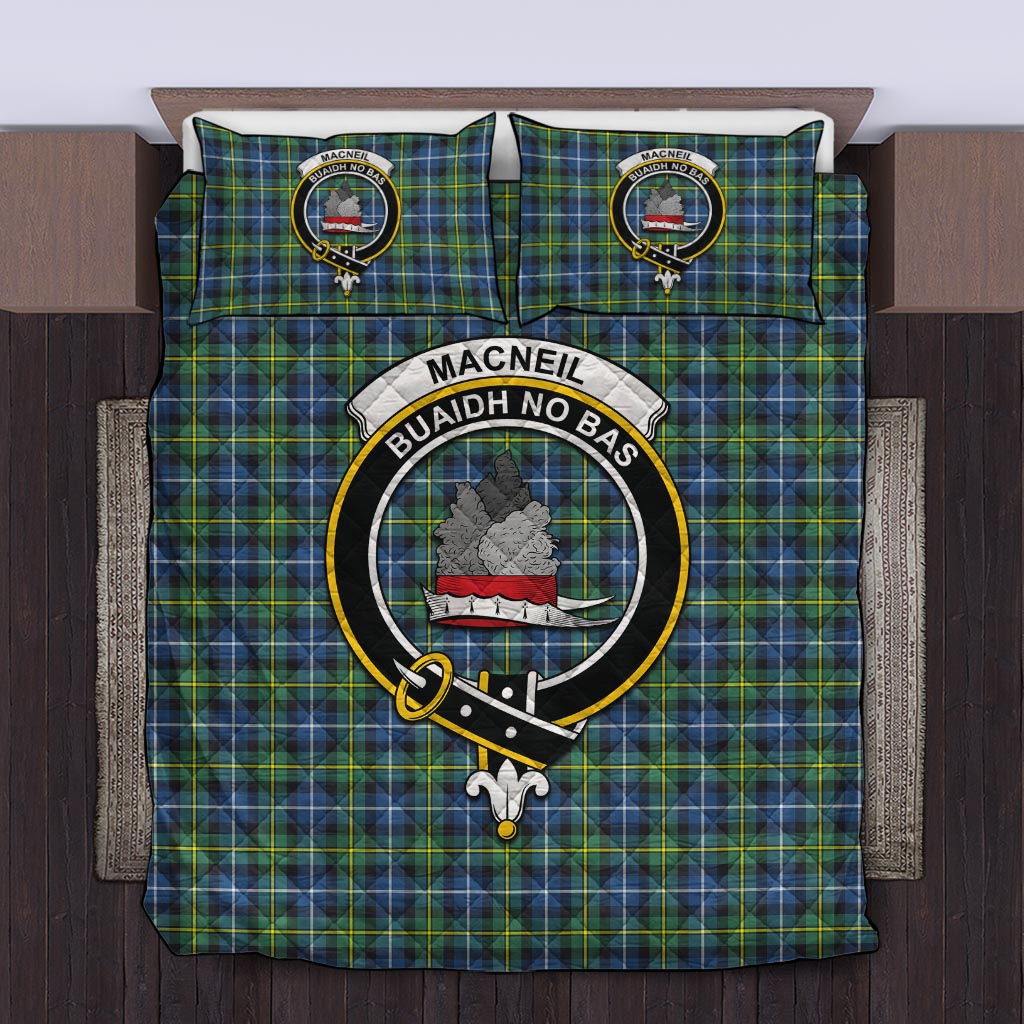 MacNeil of Barra Ancient Tartan Quilt Bed Set with Family Crest Twin - Tartan Vibes Clothing