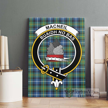 MacNeil of Barra Ancient Tartan Canvas Print Wall Art with Family Crest