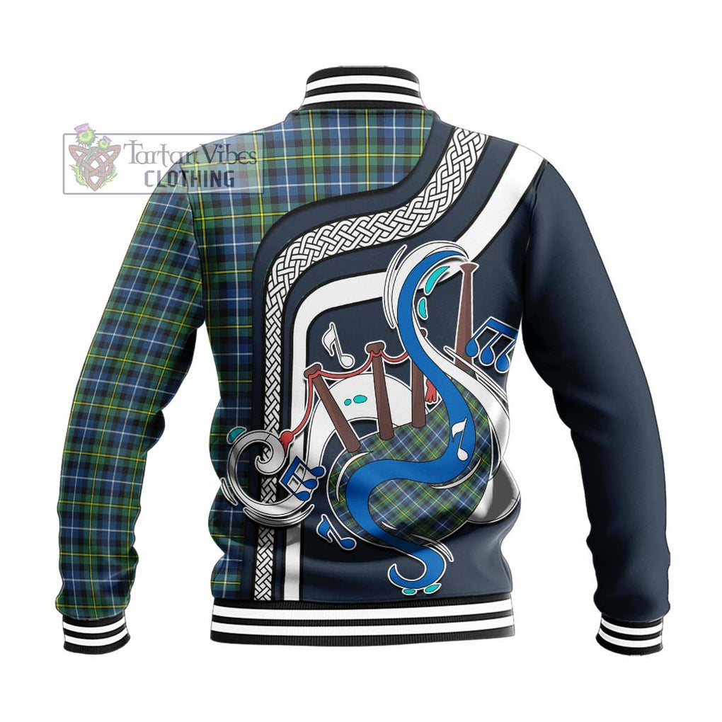 Tartan Vibes Clothing MacNeil of Barra Ancient Tartan Baseball Jacket with Epic Bagpipe Style