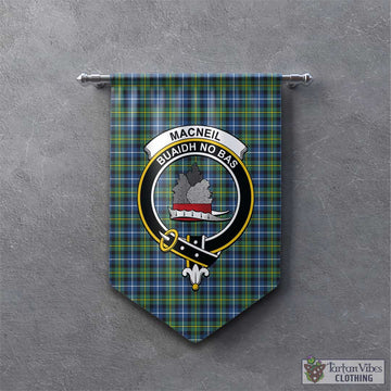 MacNeil of Barra Ancient Tartan Gonfalon, Tartan Banner with Family Crest