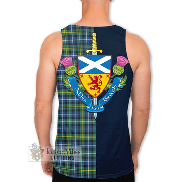 MacNeil of Barra Ancient Tartan Men's Tank Top Alba with Scottish Lion Royal Arm Half Style