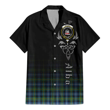 MacNeil of Barra Ancient Tartan Short Sleeve Button Up Shirt Featuring Alba Gu Brath Family Crest Celtic Inspired