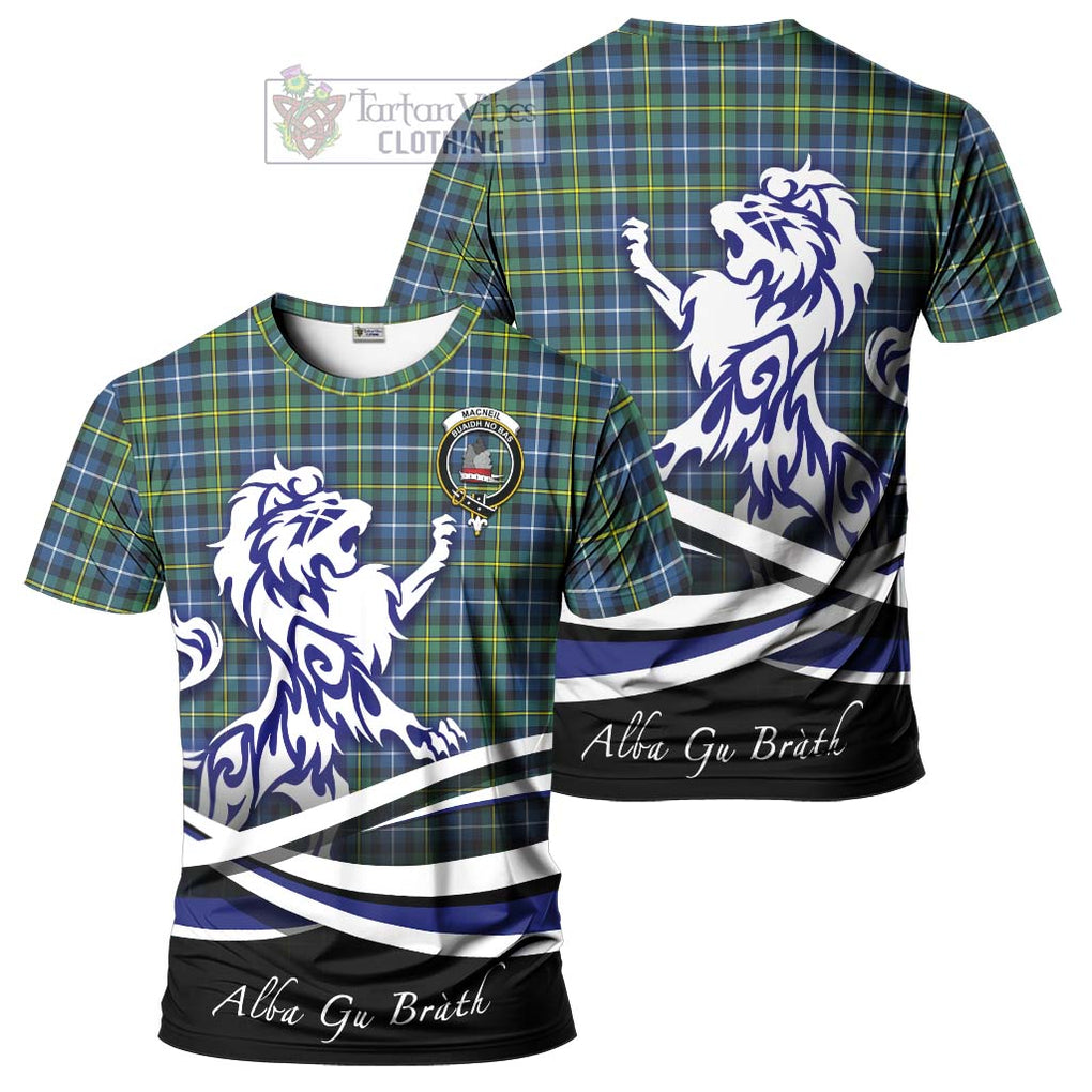 Tartan Vibes Clothing MacNeil of Barra Ancient Tartan Cotton T-shirt with Alba Gu Brath Regal Lion Emblem