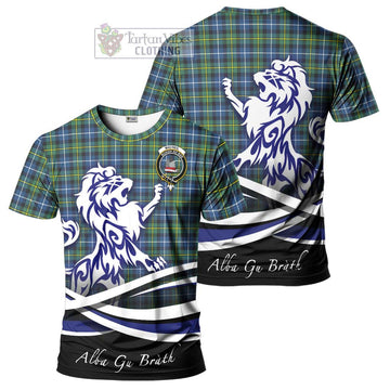 MacNeil of Barra Ancient Tartan Cotton T-shirt with Alba Gu Brath Regal Lion Emblem