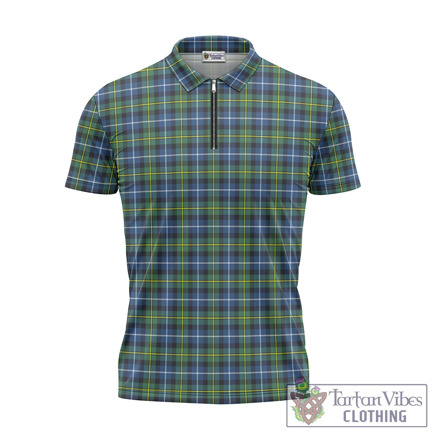 Tartan Vibes Clothing MacNeil of Barra Ancient Tartan Zipper Polo Shirt