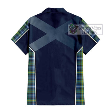 MacNeil of Barra Ancient Tartan Short Sleeve Button Shirt with Family Crest and Lion Rampant Vibes Sport Style