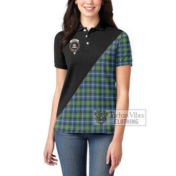 MacNeil of Barra Ancient Tartan Women's Polo Shirt with Family Crest and Military Logo Style