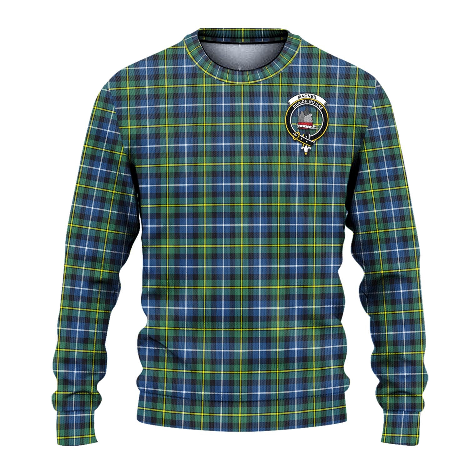 MacNeil of Barra Ancient Tartan Knitted Sweater with Family Crest - Tartanvibesclothing