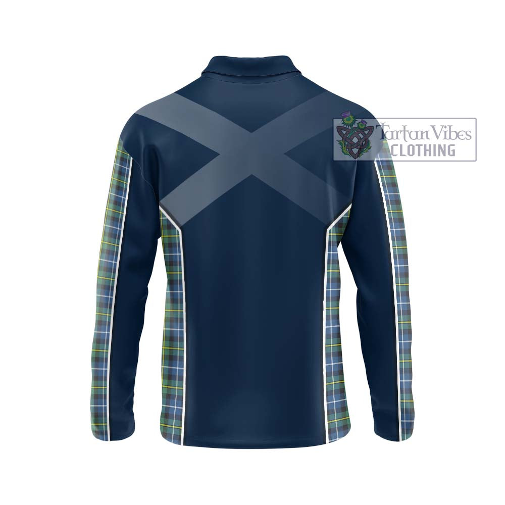 MacNeil of Barra Ancient Tartan Long Sleeve Polo Shirt with Family Crest and Lion Rampant Vibes Sport Style - Tartan Vibes Clothing