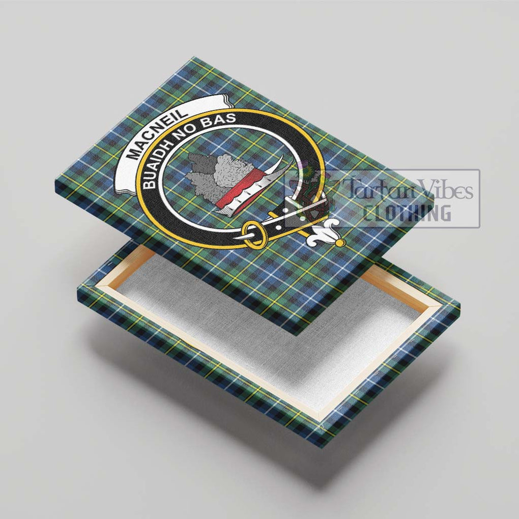 MacNeil of Barra Ancient Tartan Canvas Print Wall Art with Family Crest - Tartan Vibes Clothing