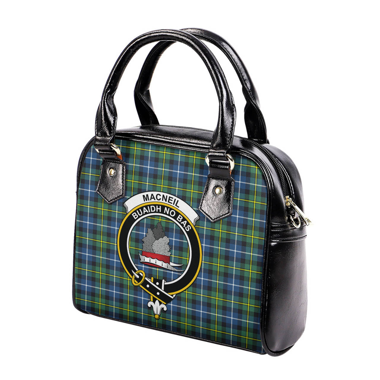 MacNeil of Barra Ancient Tartan Shoulder Handbags with Family Crest - Tartanvibesclothing